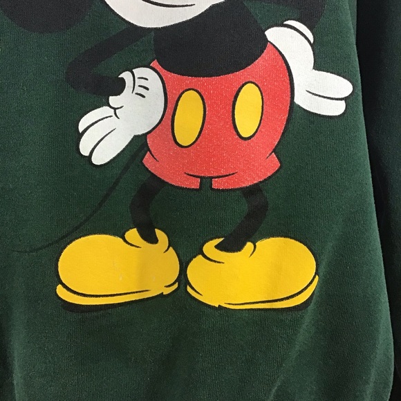 🎉HP🎉 Vtg. 90’s Mickey Mouse Green Sweatshirt - Picture 3 of 7